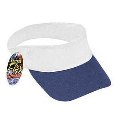 OTTO 15-324 Brushed Cotton Twill 8 Rows Stitching Sun Visors - Navy White - HIT a Double - 1