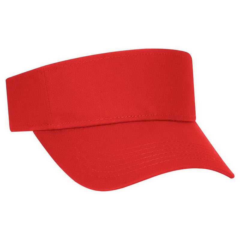 OTTO 152-1119 100% Cotton Twill Youth Sun Visor - Red - HIT a Double - 1