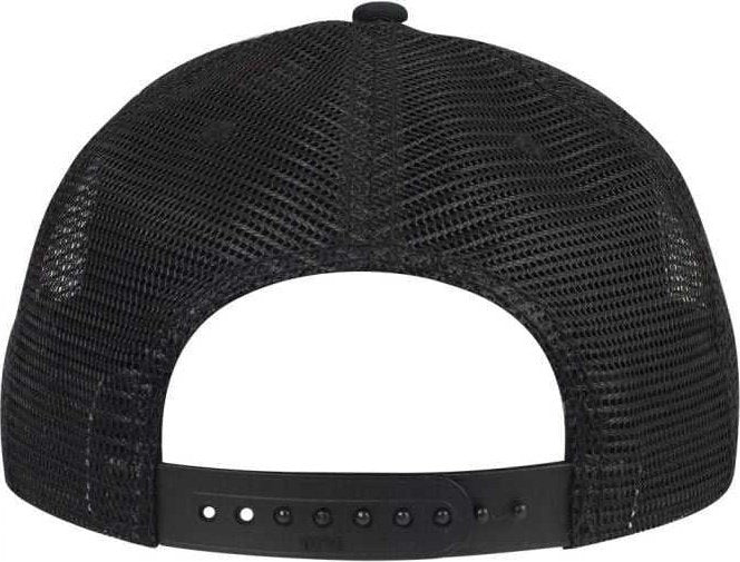 OTTO 154-1124 Superior Cotton Twill Round Flat Visor 5 Panel Pro Style Mesh Back Trucker Snapback Hat - Black - HIT a Double - 1
