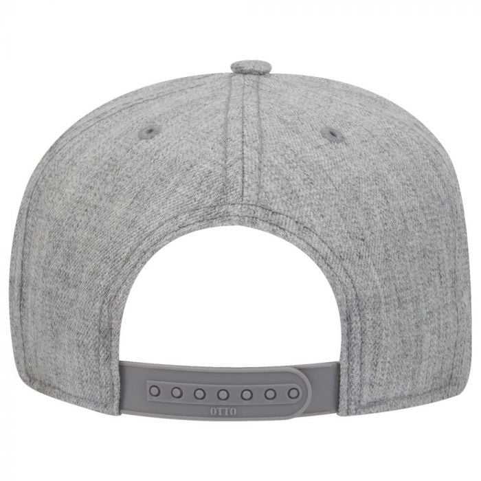 OTTO 158-1176 Wool Blend Twill Square Flat Visor 5 Panel Pro Style Snapback Hat - Heather Gray - HIT a Double - 1
