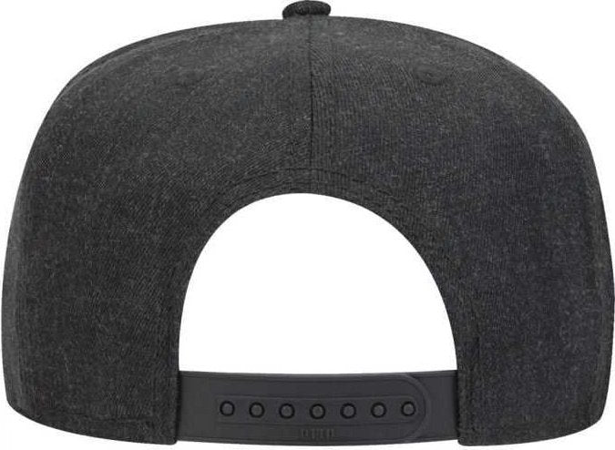 OTTO 158-1176 Wool Blend Twill Square Flat Visor 5 Panel Pro Style Snapback Hat - Heather Black - HIT a Double - 1