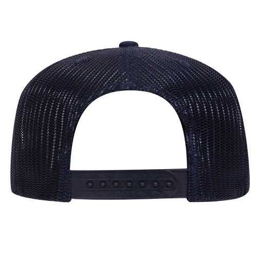 OTTO 164-1190 Snap 5 Panel Mid Profile Mesh Back Trucker Snapback Hat - Navy - HIT a Double - 2