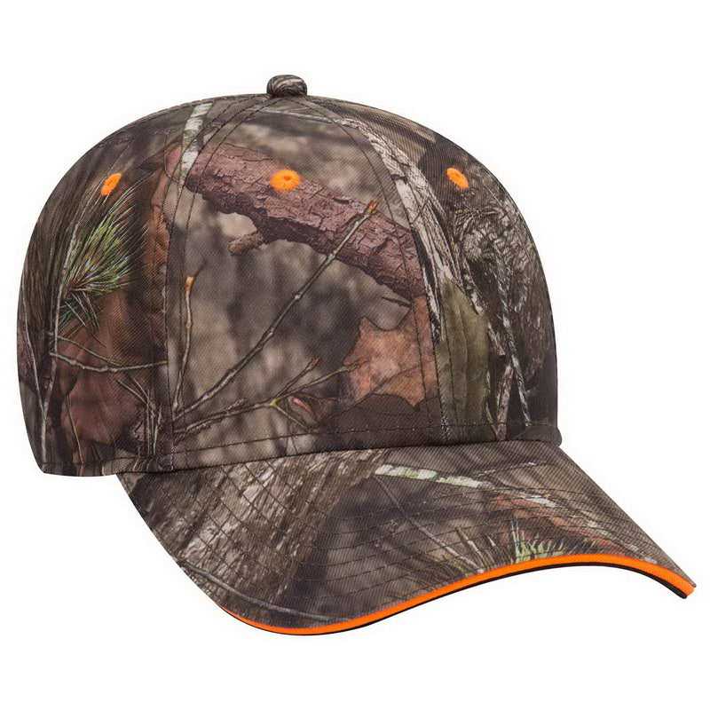 OTTO 171-1294 Mossy Oak Camouflage Superior Polyester Twill Sandwich Visor 6 Panel Low Profile Baseball Cap - Break Up Country - HIT a Double - 1