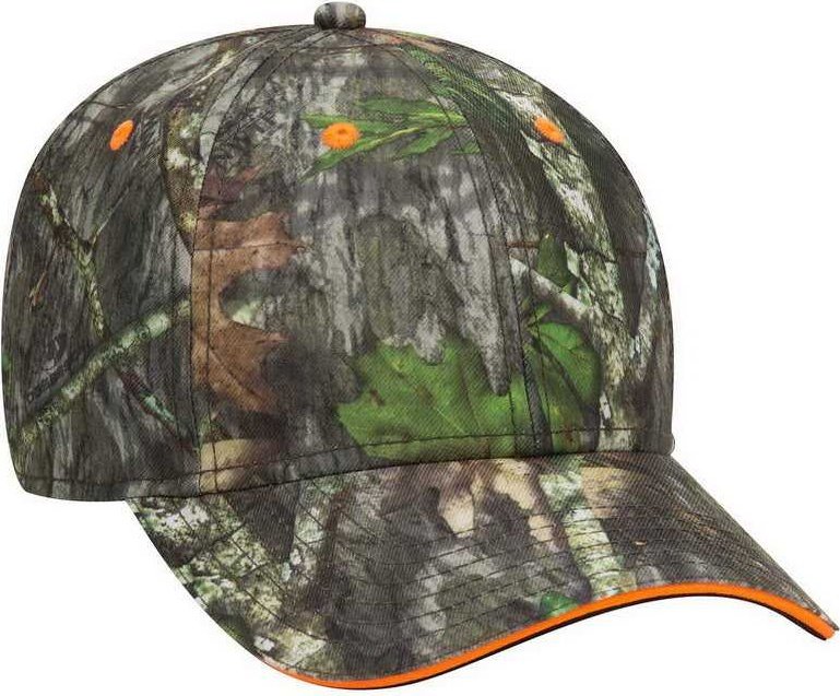 OTTO 171-1294 Mossy Oak Camouflage Superior Polyester Twill Sandwich Visor 6 Panel Low Profile Baseball Cap - Obsession - HIT a Double - 1