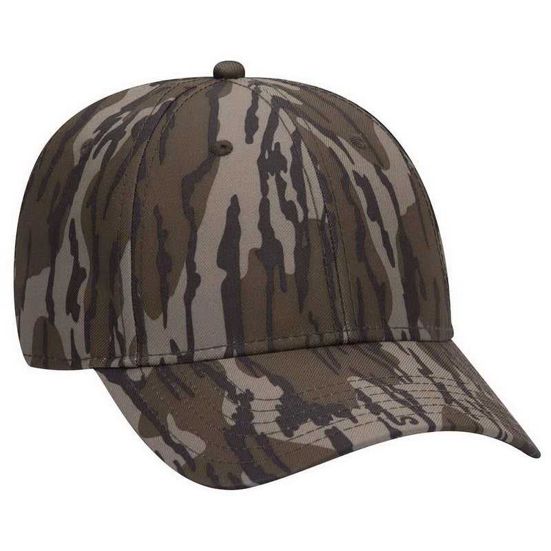 OTTO 171-1295 Mossy Oak Camouflage Superior Polyester Twill 6 Panel Low Profile Baseball Cap - Bottomland - HIT a Double - 1