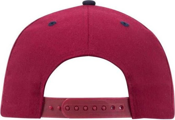 OTTO 18-017 Brushed Cotton Twill Low Profile Pro Style Seamed Front Panel without Buckram Cap - Navy Burgandy Maroon - HIT a Double - 1