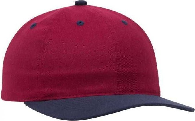 OTTO 18-017 Brushed Cotton Twill Low Profile Pro Style Seamed Front Panel without Buckram Cap - Navy Burgandy Maroon - HIT a Double - 1