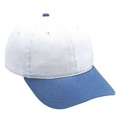 OTTO 18-086 Deluxe Garment Washed Cotton Twill Low Profile Pro Style Unstructured Soft Crown Cap with 6 Embroidered Eyelets - Sky Blue White - HIT a Double - 1