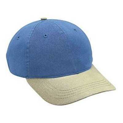 OTTO 18-086 Deluxe Garment Washed Cotton Twill Low Profile Pro Style Unstructured Soft Crown Cap with 6 Embroidered Eyelets - Khaki Sky Blue - HIT a Double - 1