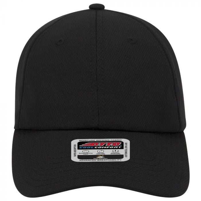 OTTO 18-1042 Cool Comfort Polyester Cool Mesh Low Profile Pro Style Unstructured Soft Crown Cap - Black - HIT a Double - 1
