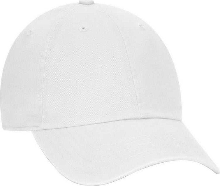 OTTO 18-1219 Garment Washed Superior Combed Cotton Twill 6 Panel Low Profile Dad Hat - White - HIT a Double - 1