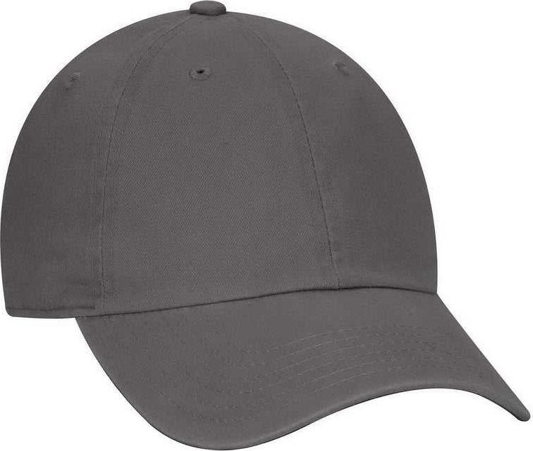 OTTO 18-1219 Garment Washed Superior Combed Cotton Twill 6 Panel Low Profile Dad Hat - Charcoal Gray - HIT a Double - 1