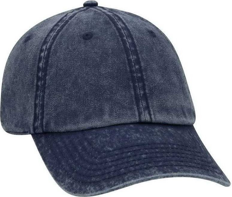 OTTO 18-1248 6 Panel Low Pro Snow Washed Superior Cotton Twill Cap - Navy - HIT a Double - 1