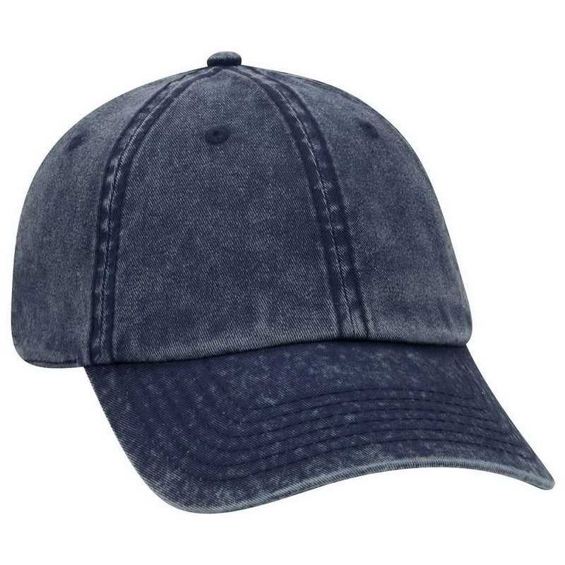 OTTO 18-1248 6 Panel Low Pro Snow Washed Superior Cotton Twill Cap - Navy - HIT a Double - 1