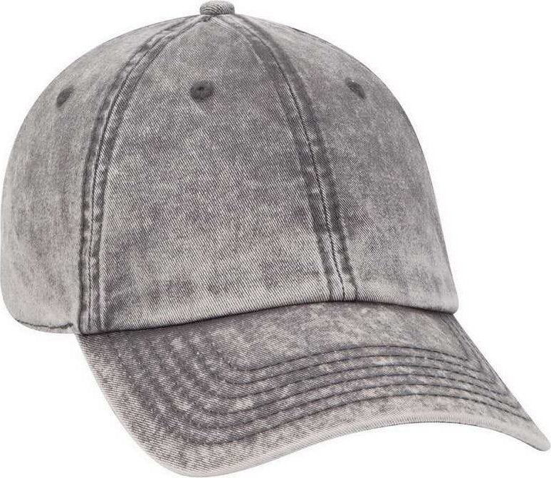 OTTO 18-1248 6 Panel Low Pro Snow Washed Superior Cotton Twill Cap - Charcoal Gray - HIT a Double - 1