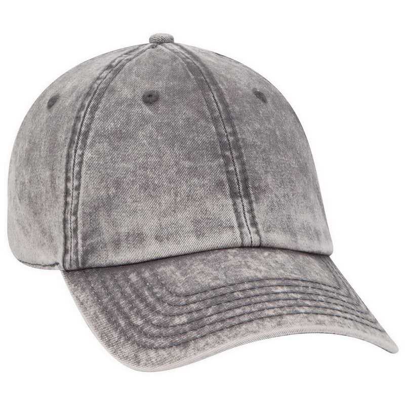 OTTO 18-1248 6 Panel Low Pro Snow Washed Superior Cotton Twill Cap - Charcoal Gray - HIT a Double - 1