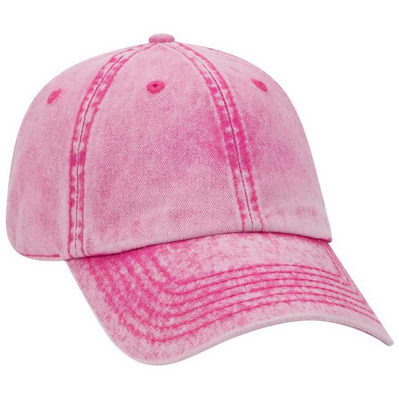 OTTO 18-1248 6 Panel Low Pro Snow Washed Superior Cotton Twill Cap - Hot Pink - HIT a Double - 1