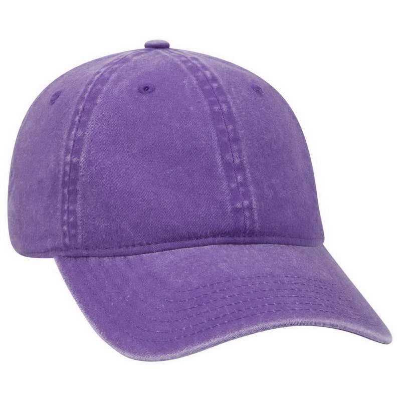 OTTO 18-202 Washed Pigment Dyed Cotton Twill Low Profile Pro Style Unstructured Soft Crown Cap - Purple - HIT a Double - 1