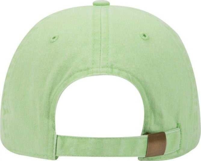 OTTO 18-202 Washed Pigment Dyed Cotton Twill Low Profile Pro Style Unstructured Soft Crown Cap - Lime - HIT a Double - 2