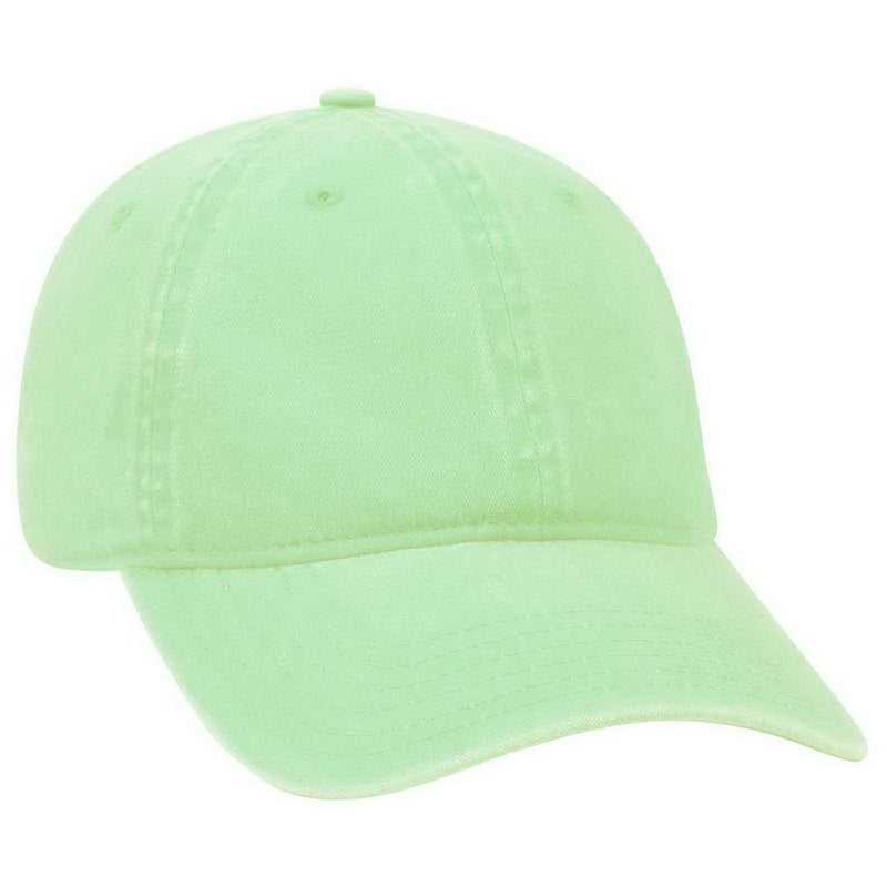 OTTO 18-202 Washed Pigment Dyed Cotton Twill Low Profile Pro Style Unstructured Soft Crown Cap - Lime - HIT a Double - 1