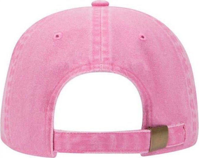 OTTO 18-202 Washed Pigment Dyed Cotton Twill Low Profile Pro Style Unstructured Soft Crown Cap - Azalea - HIT a Double - 2