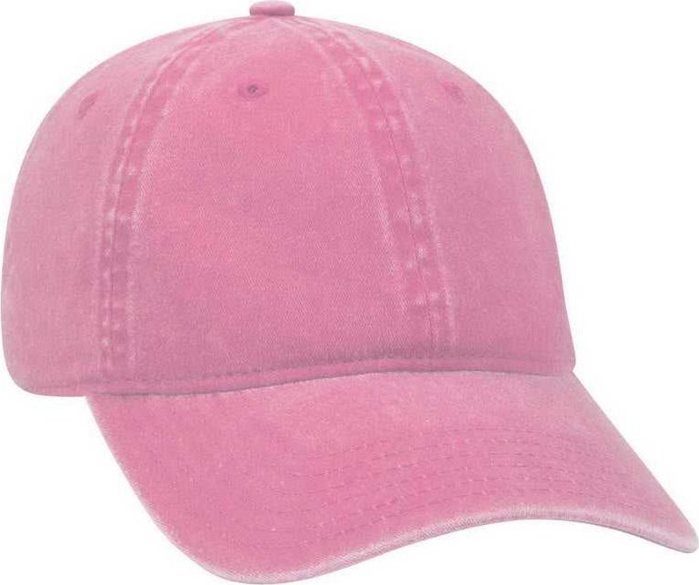 OTTO 18-202 Washed Pigment Dyed Cotton Twill Low Profile Pro Style Unstructured Soft Crown Cap - Azalea - HIT a Double - 1