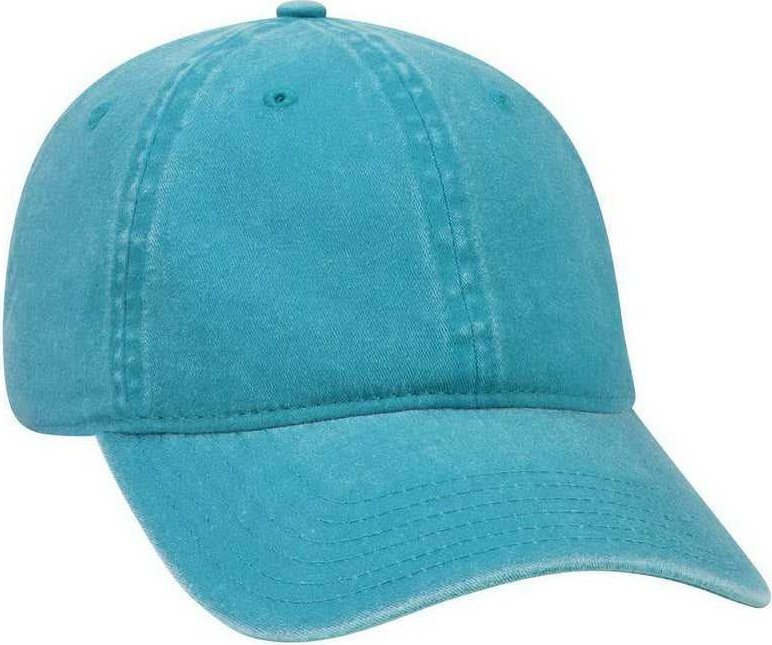 OTTO 18-202 Washed Pigment Dyed Cotton Twill Low Profile Pro Style Unstructured Soft Crown Cap - Lake Blue - HIT a Double - 1