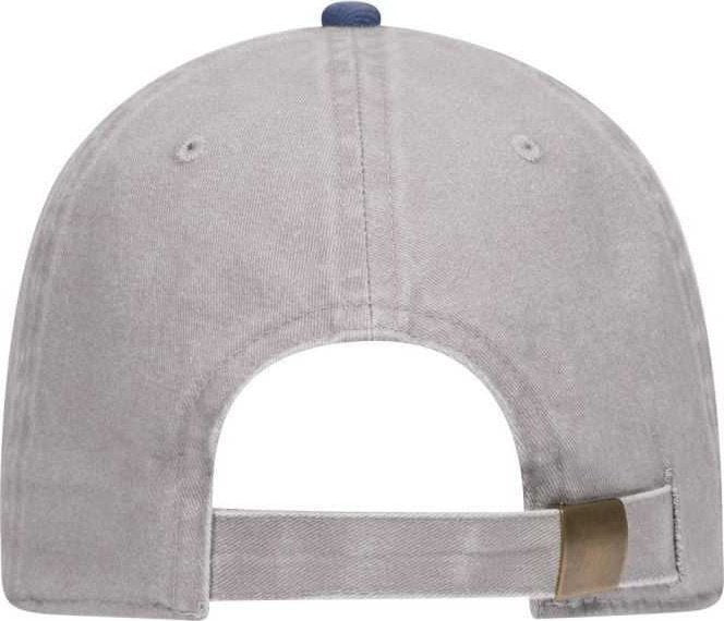 OTTO 18-202 Washed Pigment Dyed Cotton Twill Low Profile Pro Style Unstructured Soft Crown Cap - Navy Gray - HIT a Double - 2