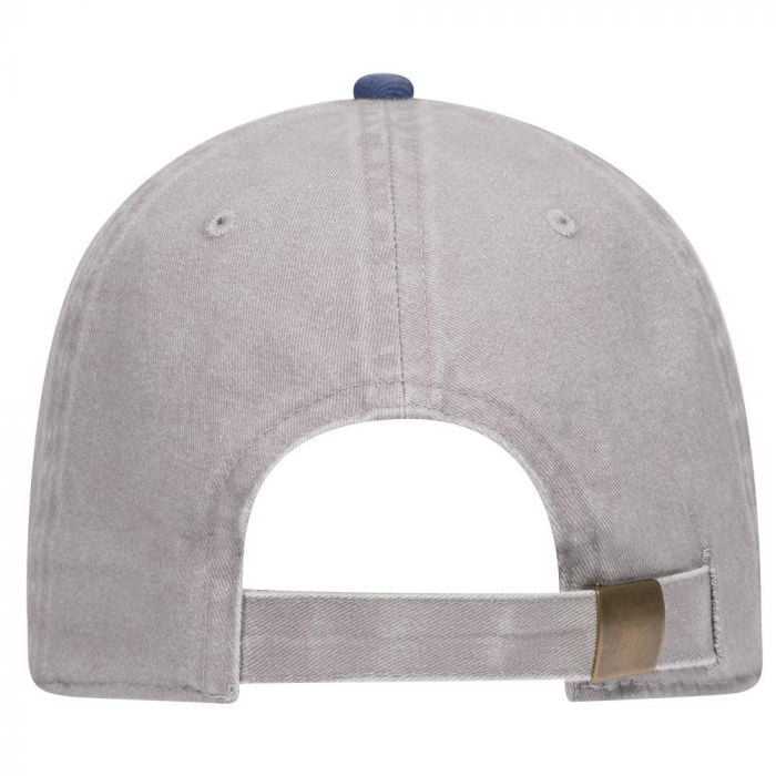 OTTO 18-202 Washed Pigment Dyed Cotton Twill Low Profile Pro Style Unstructured Soft Crown Cap - Navy Gray - HIT a Double - 1