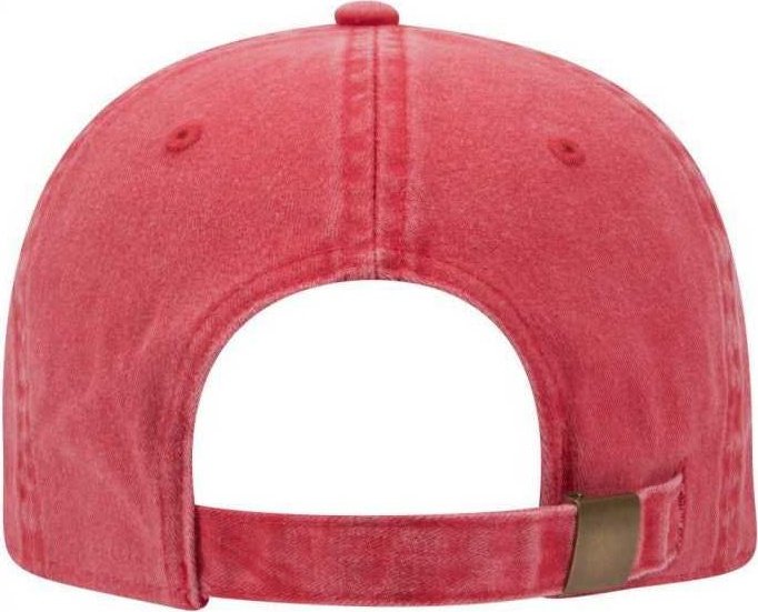 OTTO 18-202 Washed Pigment Dyed Cotton Twill Low Profile Pro Style Unstructured Soft Crown Cap - Red - HIT a Double - 2