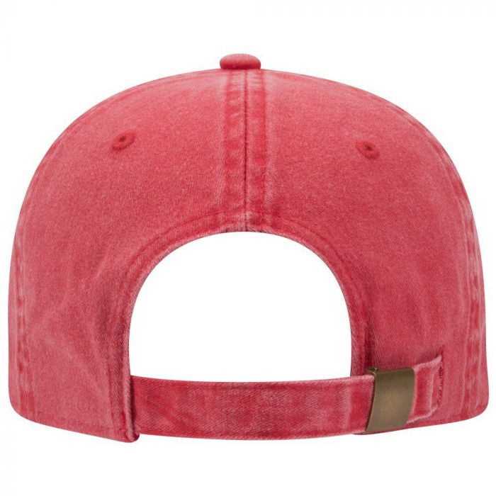 OTTO 18-202 Washed Pigment Dyed Cotton Twill Low Profile Pro Style Unstructured Soft Crown Cap - Red - HIT a Double - 1