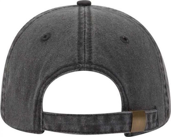 OTTO 18-202 Washed Pigment Dyed Cotton Twill Low Profile Pro Style Unstructured Soft Crown Cap - Black - HIT a Double - 2