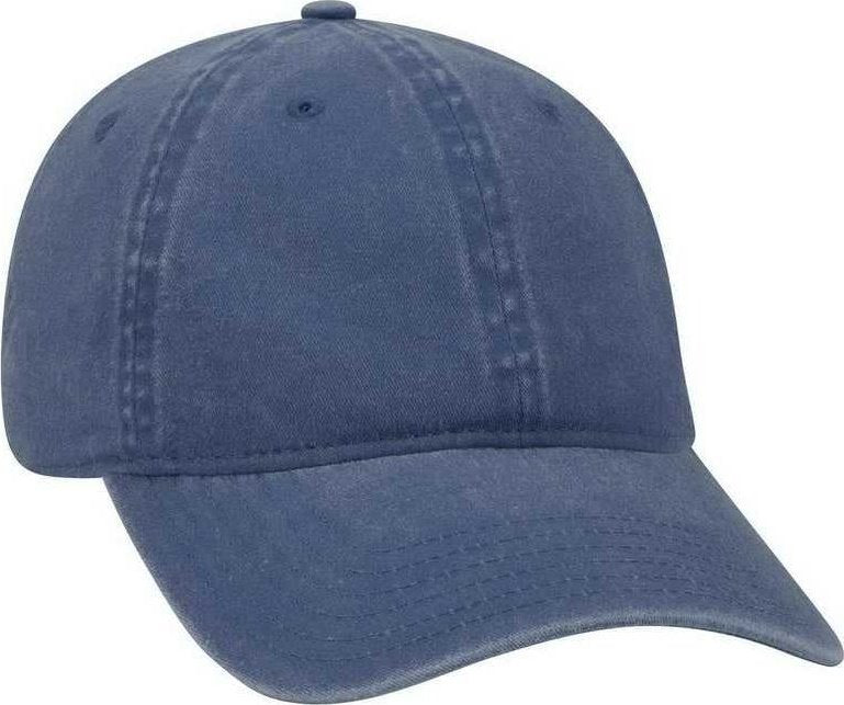 OTTO 18-202 Washed Pigment Dyed Cotton Twill Low Profile Pro Style Unstructured Soft Crown Cap - Navy - HIT a Double - 1
