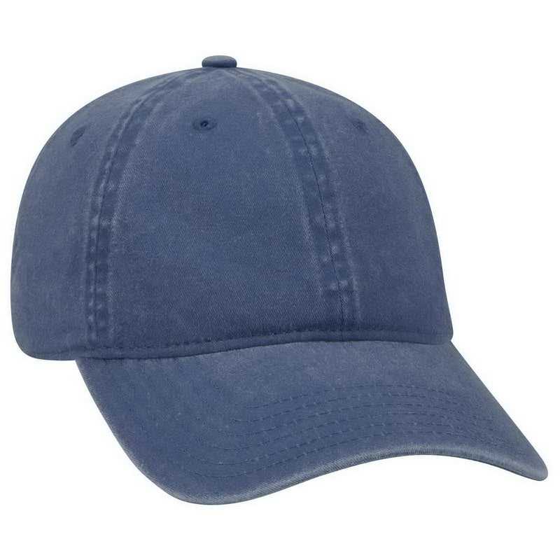 OTTO 18-202 Washed Pigment Dyed Cotton Twill Low Profile Pro Style Unstructured Soft Crown Cap - Navy - HIT a Double - 1