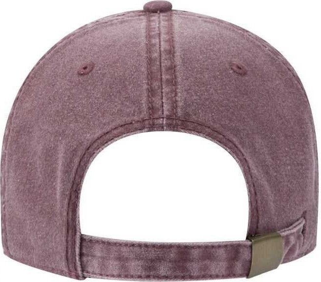 OTTO 18-202 Washed Pigment Dyed Cotton Twill Low Profile Pro Style Unstructured Soft Crown Cap - Maroon - HIT a Double - 2