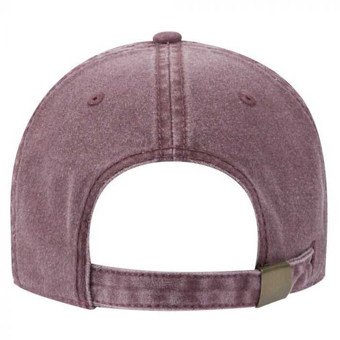 OTTO 18-202 Washed Pigment Dyed Cotton Twill Low Profile Pro Style Unstructured Soft Crown Cap - Maroon - HIT a Double - 1