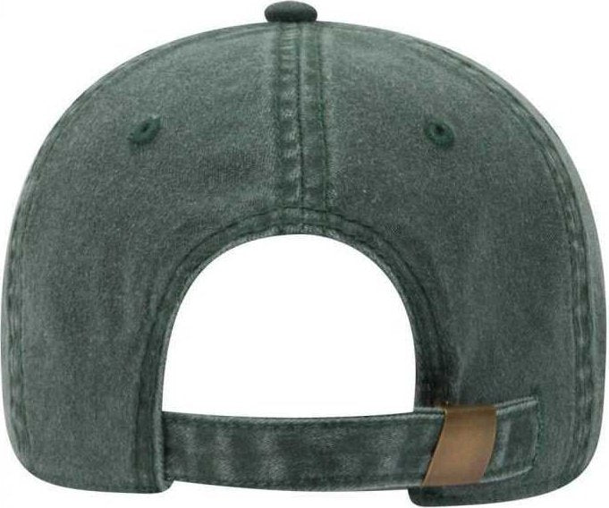 OTTO 18-202 Washed Pigment Dyed Cotton Twill Low Profile Pro Style Unstructured Soft Crown Cap - Dark Green - HIT a Double - 2
