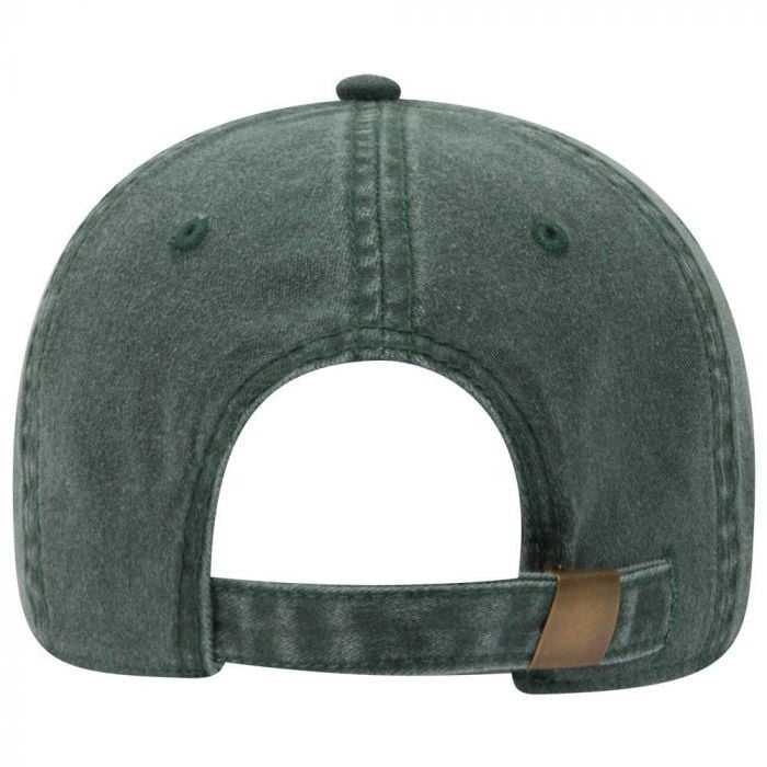 OTTO 18-202 Washed Pigment Dyed Cotton Twill Low Profile Pro Style Unstructured Soft Crown Cap - Dark Green - HIT a Double - 2