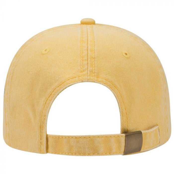 OTTO 18-202 Washed Pigment Dyed Cotton Twill Low Profile Pro Style Unstructured Soft Crown Cap - Yellow - HIT a Double - 2