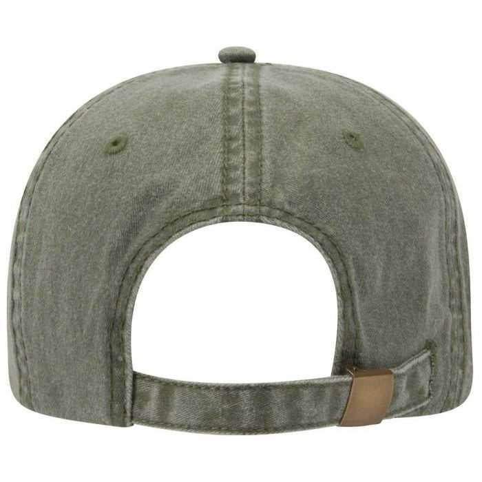 OTTO 18-202 Washed Pigment Dyed Cotton Twill Low Profile Pro Style Unstructured Soft Crown Cap - Olive Green - HIT a Double - 2