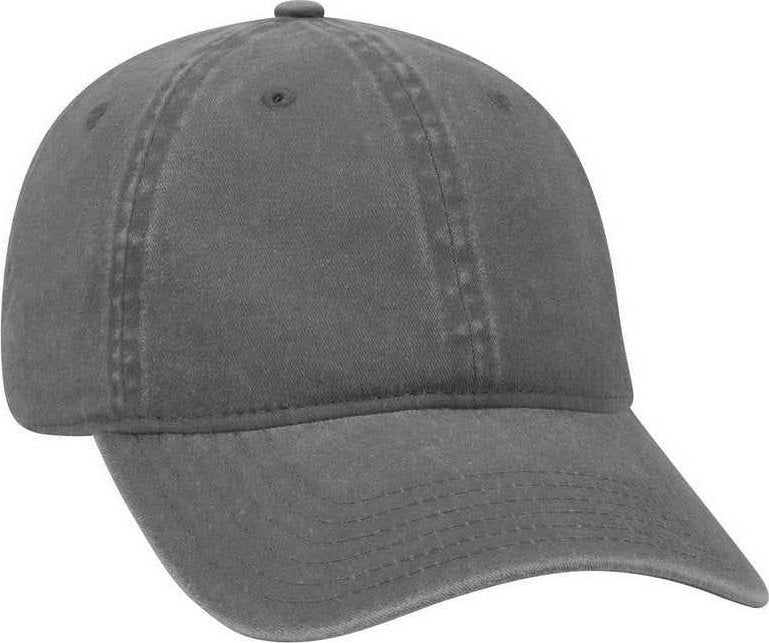 OTTO 18-202 Washed Pigment Dyed Cotton Twill Low Profile Pro Style Unstructured Soft Crown Cap - Charcoal Gray - HIT a Double - 1