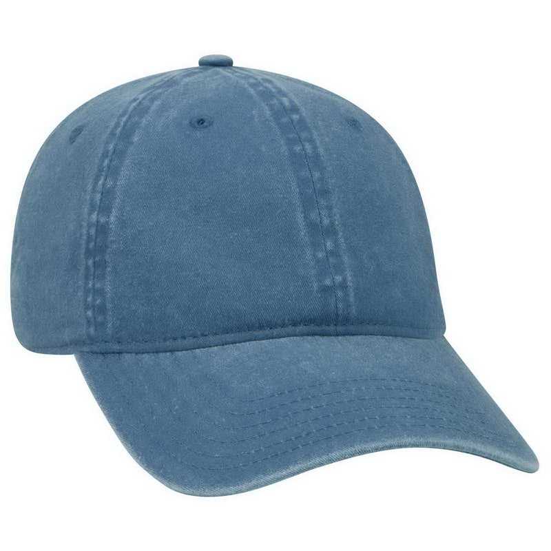 OTTO 18-202 Washed Pigment Dyed Cotton Twill Low Profile Pro Style Unstructured Soft Crown Cap - Sky Blue - HIT a Double - 1