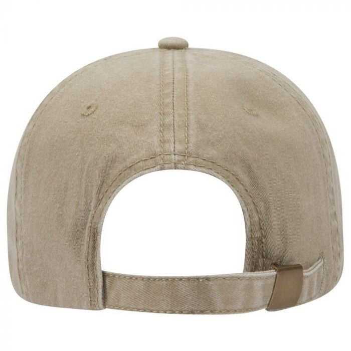 OTTO 18-202 Washed Pigment Dyed Cotton Twill Low Profile Pro Style Unstructured Soft Crown Cap - Khaki - HIT a Double - 2