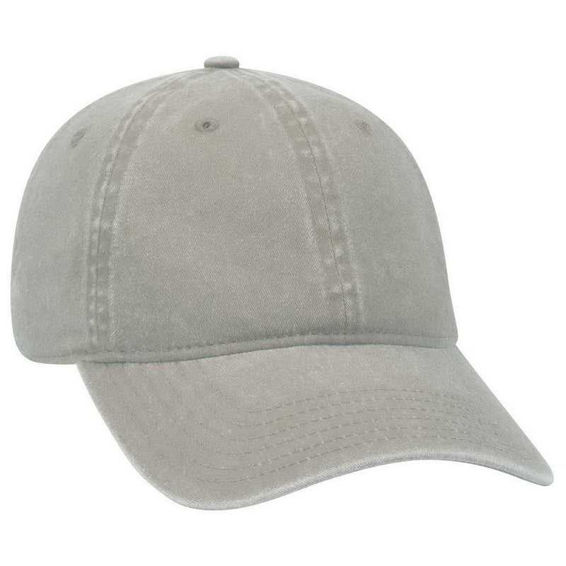 OTTO 18-202 Washed Pigment Dyed Cotton Twill Low Profile Pro Style Unstructured Soft Crown Cap - Stone Gray - HIT a Double - 1