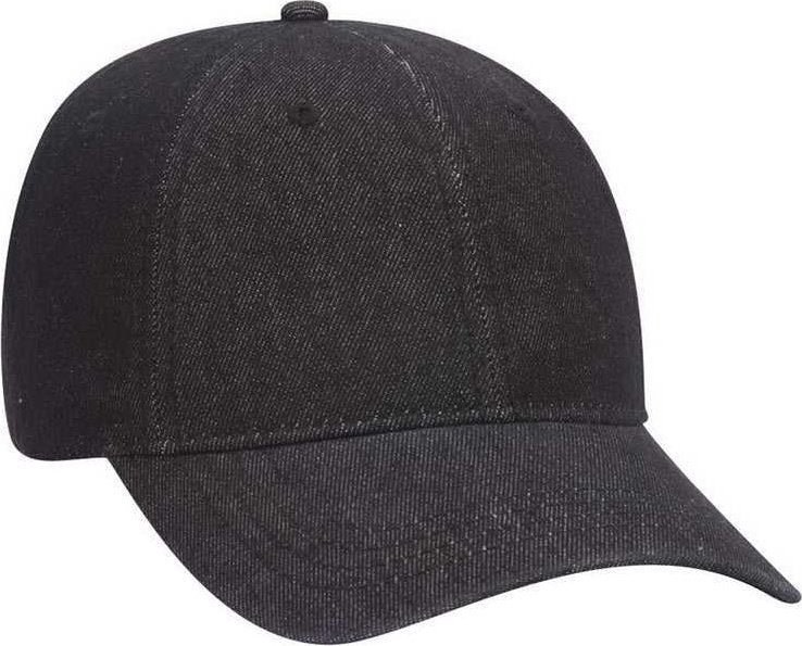 OTTO 18-204 Washed Pigment Dyed Denim Low Profile Pro Style Cap - Black - HIT a Double - 1