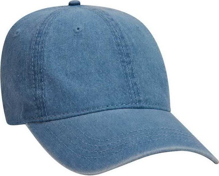 OTTO 18-204 Washed Pigment Dyed Denim Low Profile Pro Style Cap - Navy - HIT a Double - 1