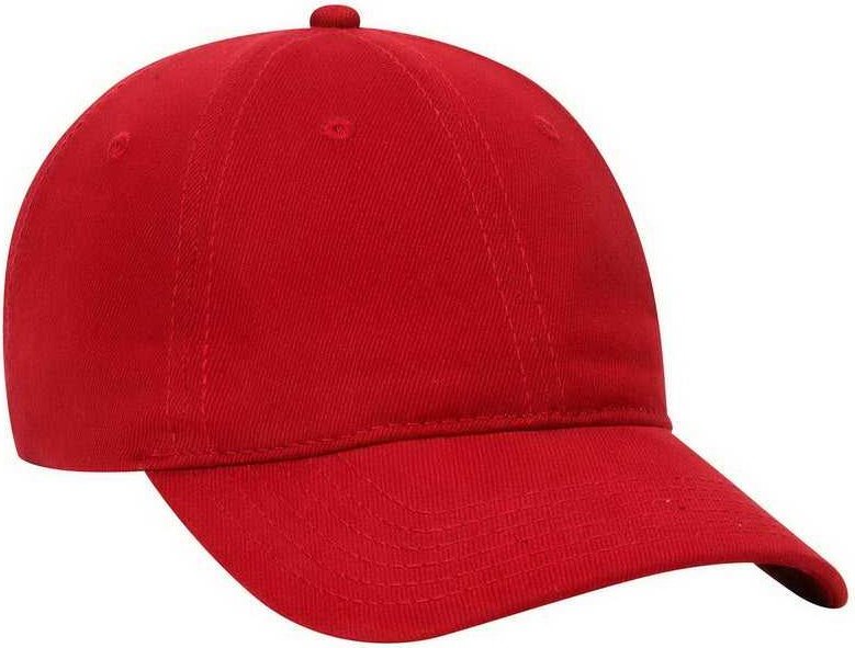 OTTO 18-253 Brushed Bull Denim Soft Crown Low Profile Pro Style Cap - Red - HIT a Double - 1
