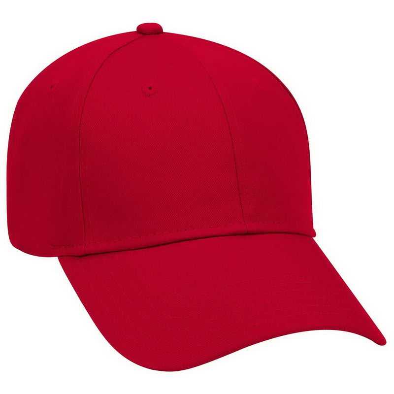 OTTO 18-553 Cotton Twill Low Profile Pro Style Cap with Adjustable Hook and Loop - Red - HIT a Double - 1