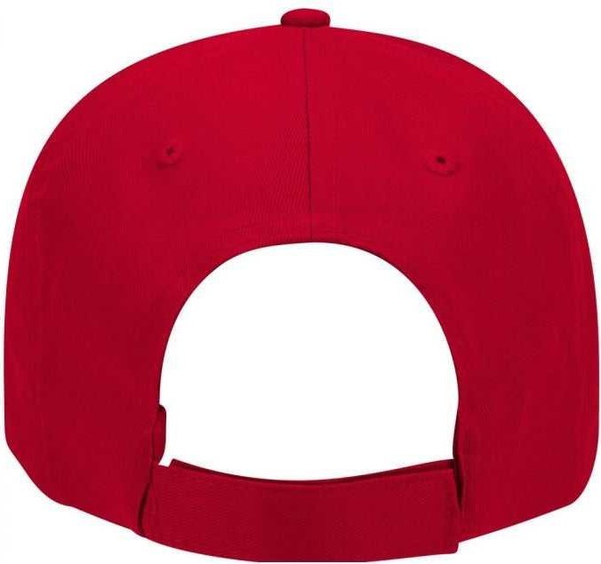 OTTO 18-553 Cotton Twill Low Profile Pro Style Cap with Adjustable Hook and Loop - Red - HIT a Double - 2