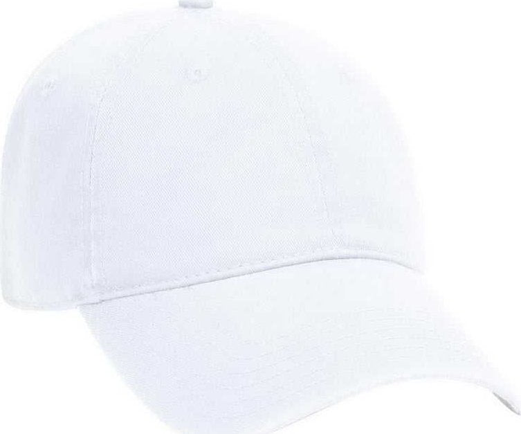 OTTO 18-692 Deluxe Garment Washed Cotton Twill Low Profile Pro Style Unstructured Soft Crown Cap - White - HIT a Double - 1